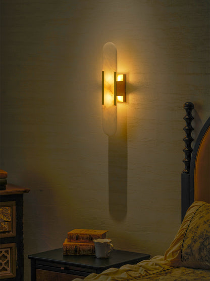 Oblong Alabaster Wall Sconce - Elegant Design, Soft Ambient Lighting