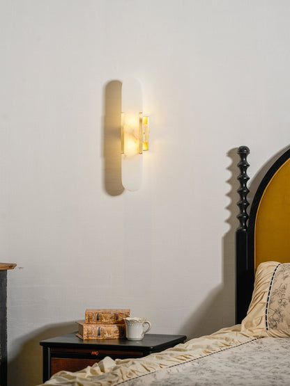 Oblong Alabaster Wall Sconce - Elegant Design, Soft Ambient Lighting