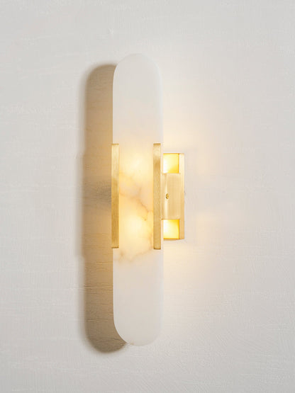 Oblong Alabaster Wall Sconce - Elegant Design, Soft Ambient Lighting