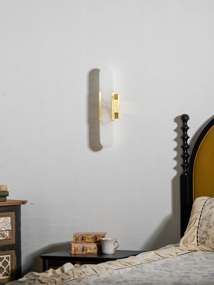 Oblong Alabaster Wall Sconce - Elegant Design, Soft Ambient Lighting