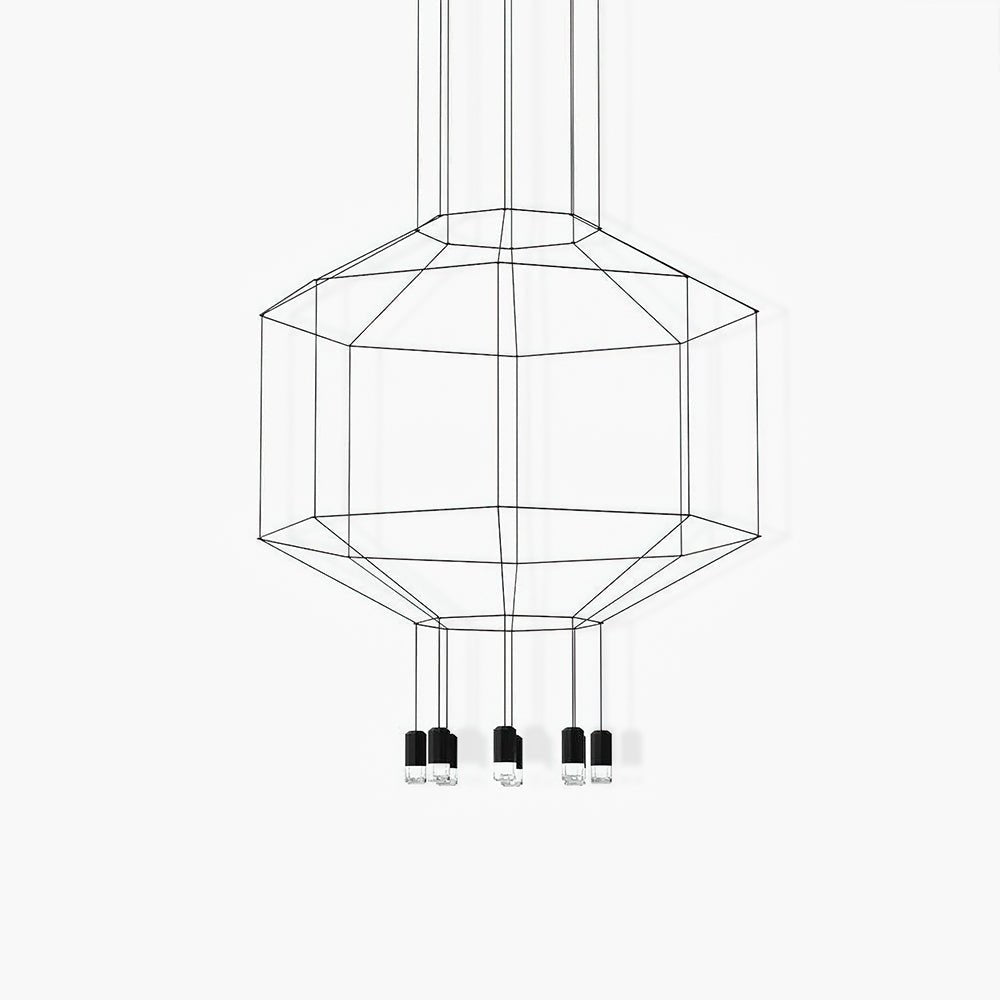 Geometric Lines Pendant Lamp - Adjustable Height, Energy-Efficient LED