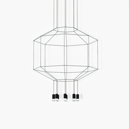 Geometric Lines Pendant Lamp - Adjustable Height, Energy-Efficient LED