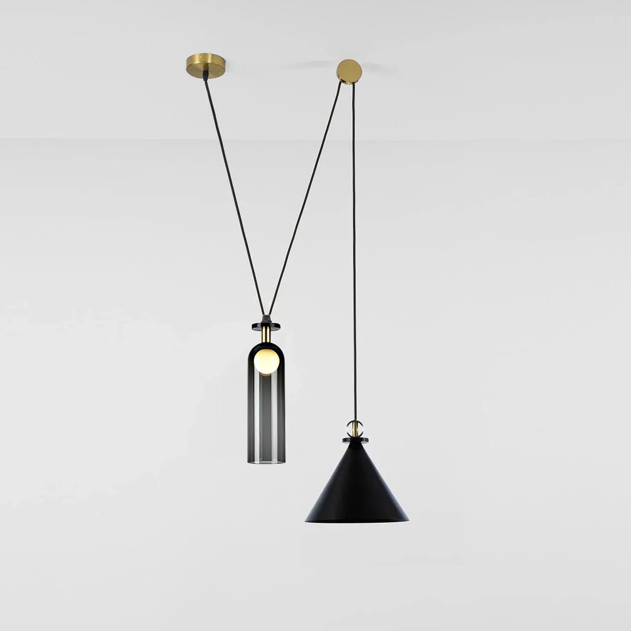 Modern Geometric Shape Chandelier with Adjustable Height & LED Lightin