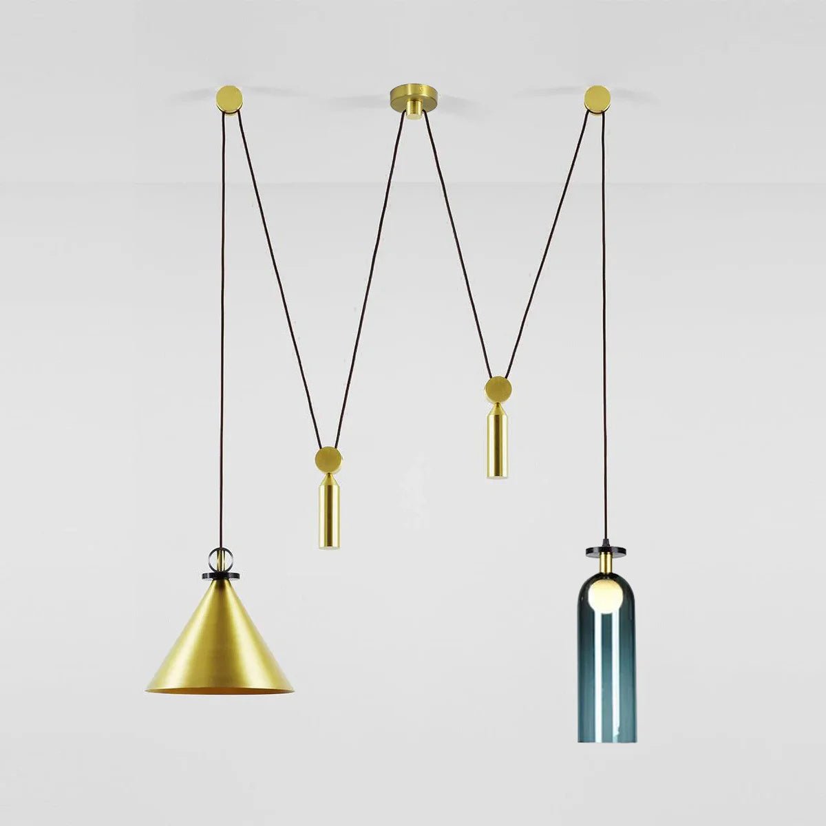 Modern Geometric Shape Chandelier with Adjustable Height & LED Lightin