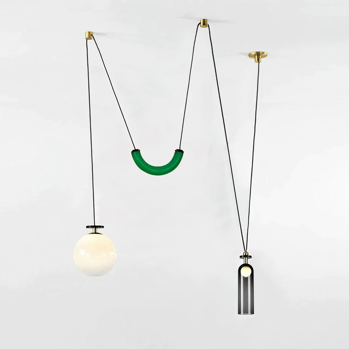 Modern Geometric Shape Chandelier with Adjustable Height & LED Lightin