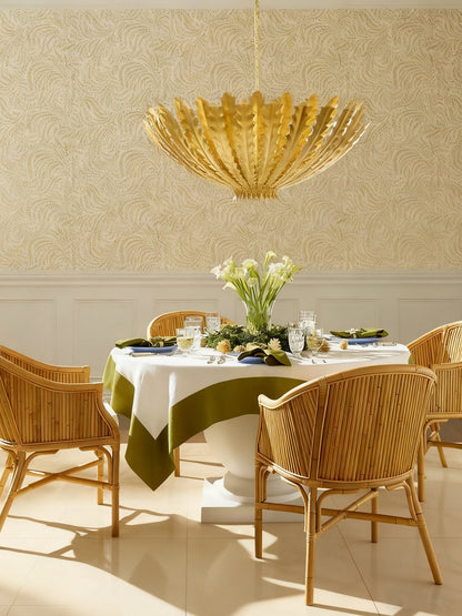Gilded Acanthus Chandelier - Elegant Design, Adjustable Height, LED Co