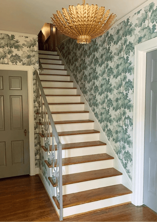 Gilded Acanthus Chandelier - Elegant Design, Adjustable Height, LED Co