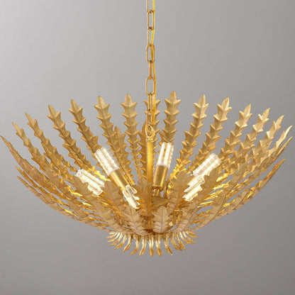 Gilded Acanthus Chandelier - Elegant Design, Adjustable Height, LED Co