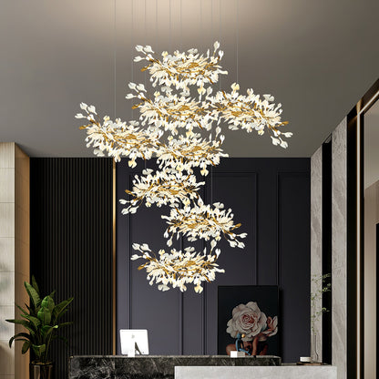 Gingko Leaves Chandelier - Elegant Design with Adjustable Brightness