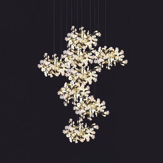 Gingko Leaves Chandelier - Elegant Design with Adjustable Brightness