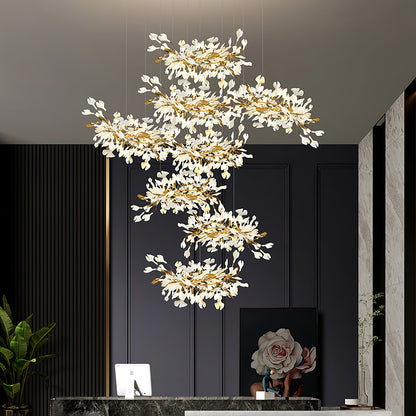 Gingko Leaves Chandelier - Elegant Design with Adjustable Brightness
