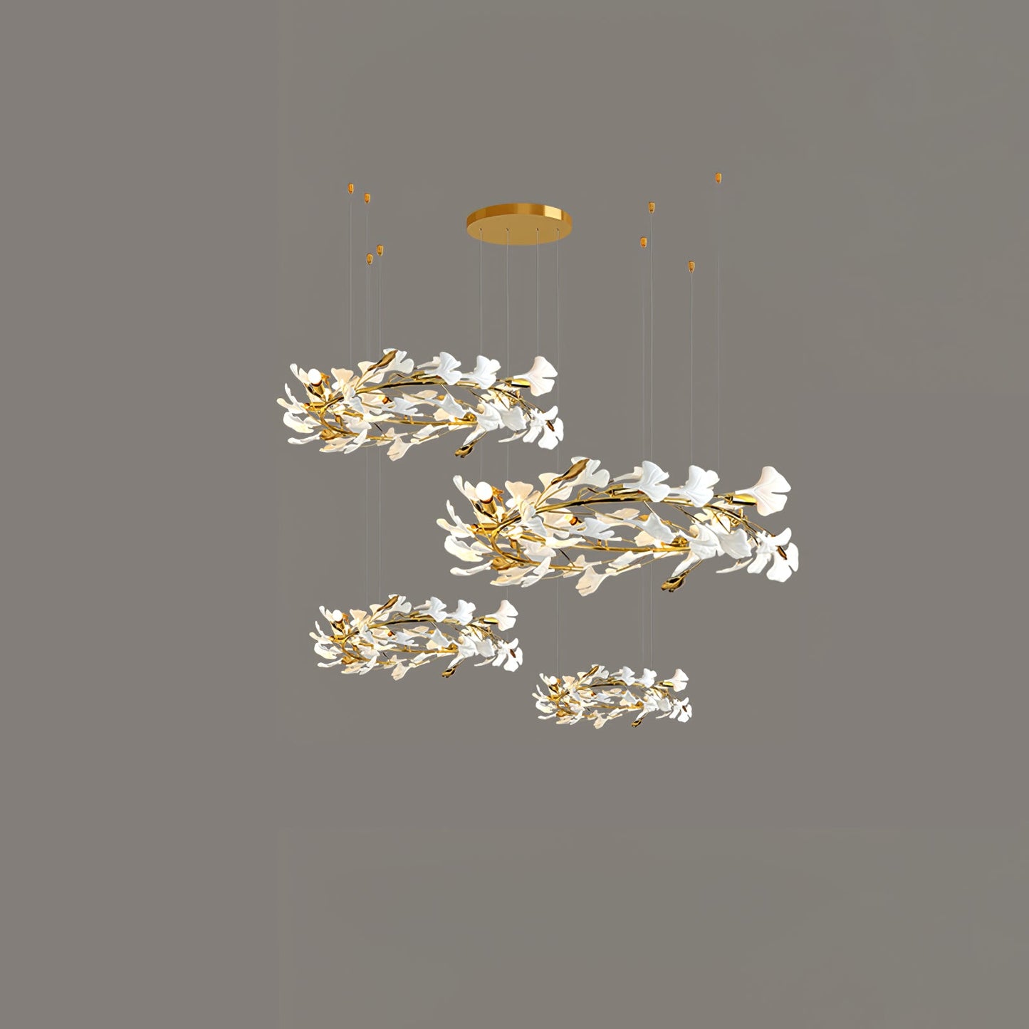 Gingko Leaves Chandelier - Elegant Design with Adjustable Brightness