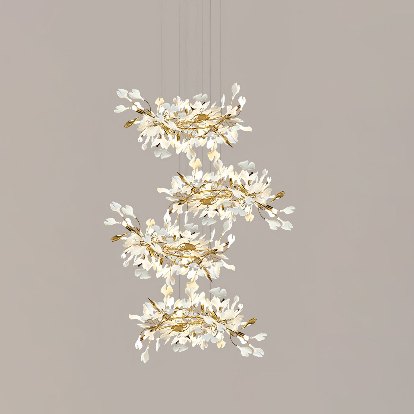 Gingko Leaves Chandelier - Elegant Design with Adjustable Brightness