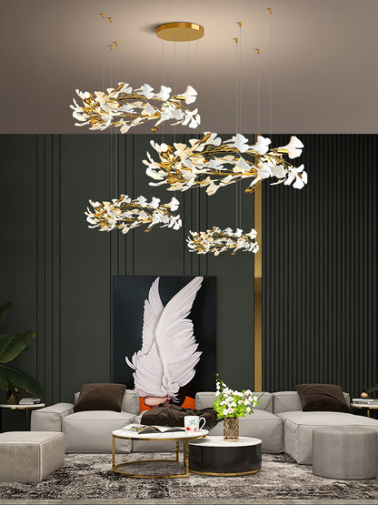 Gingko Leaves Chandelier - Elegant Design with Adjustable Brightness