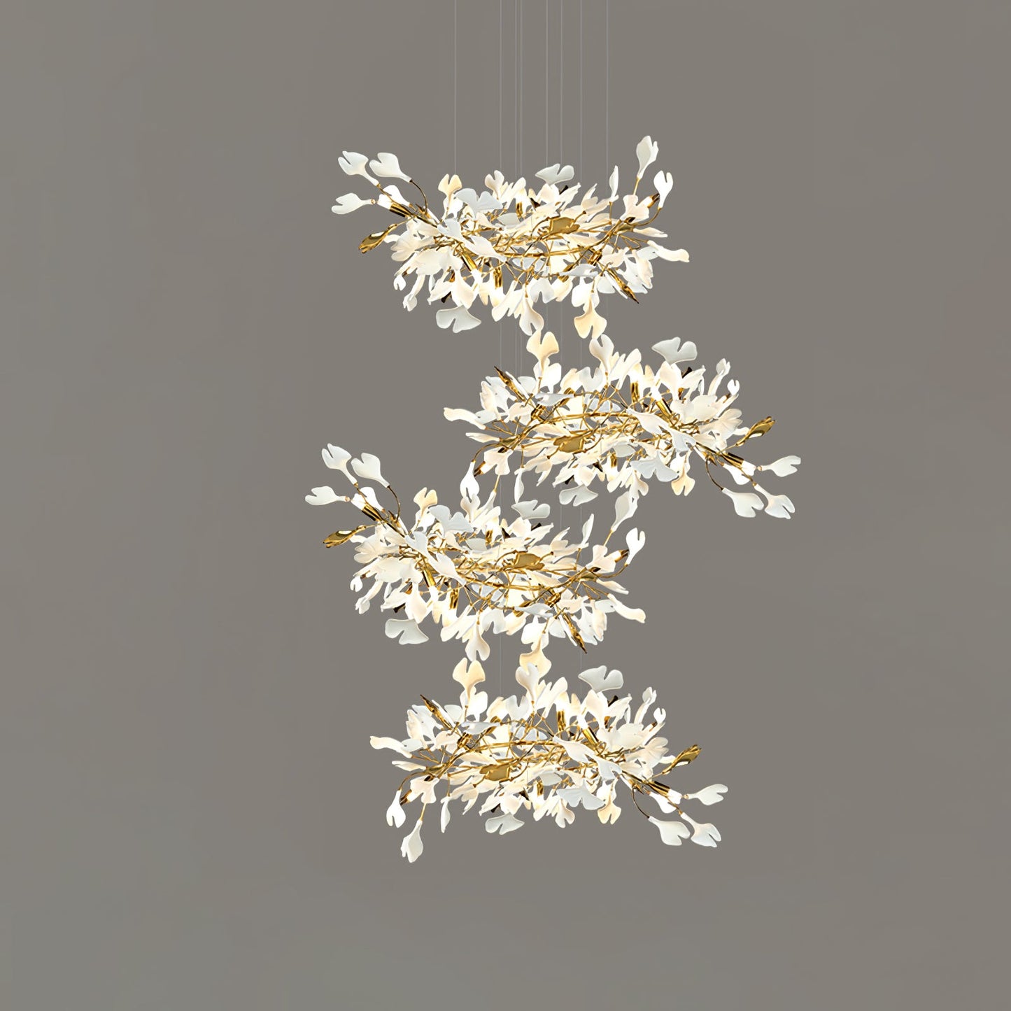 Gingko Leaves Chandelier - Elegant Design with Adjustable Brightness