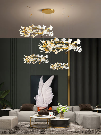 Gingko Leaves Chandelier - Elegant Design with Adjustable Brightness