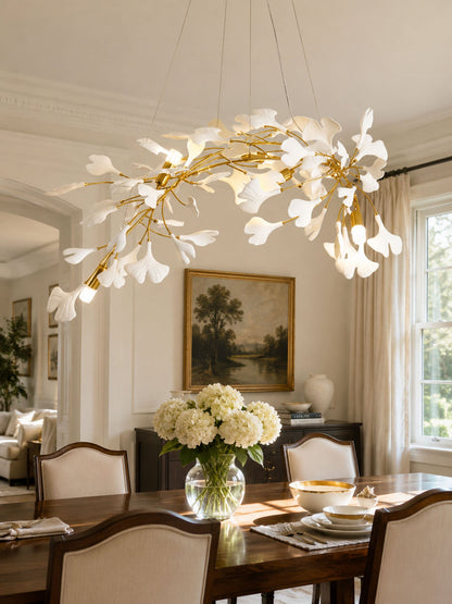 Gingko Bloom Chandelier - Elegant Design with Adjustable Brightness