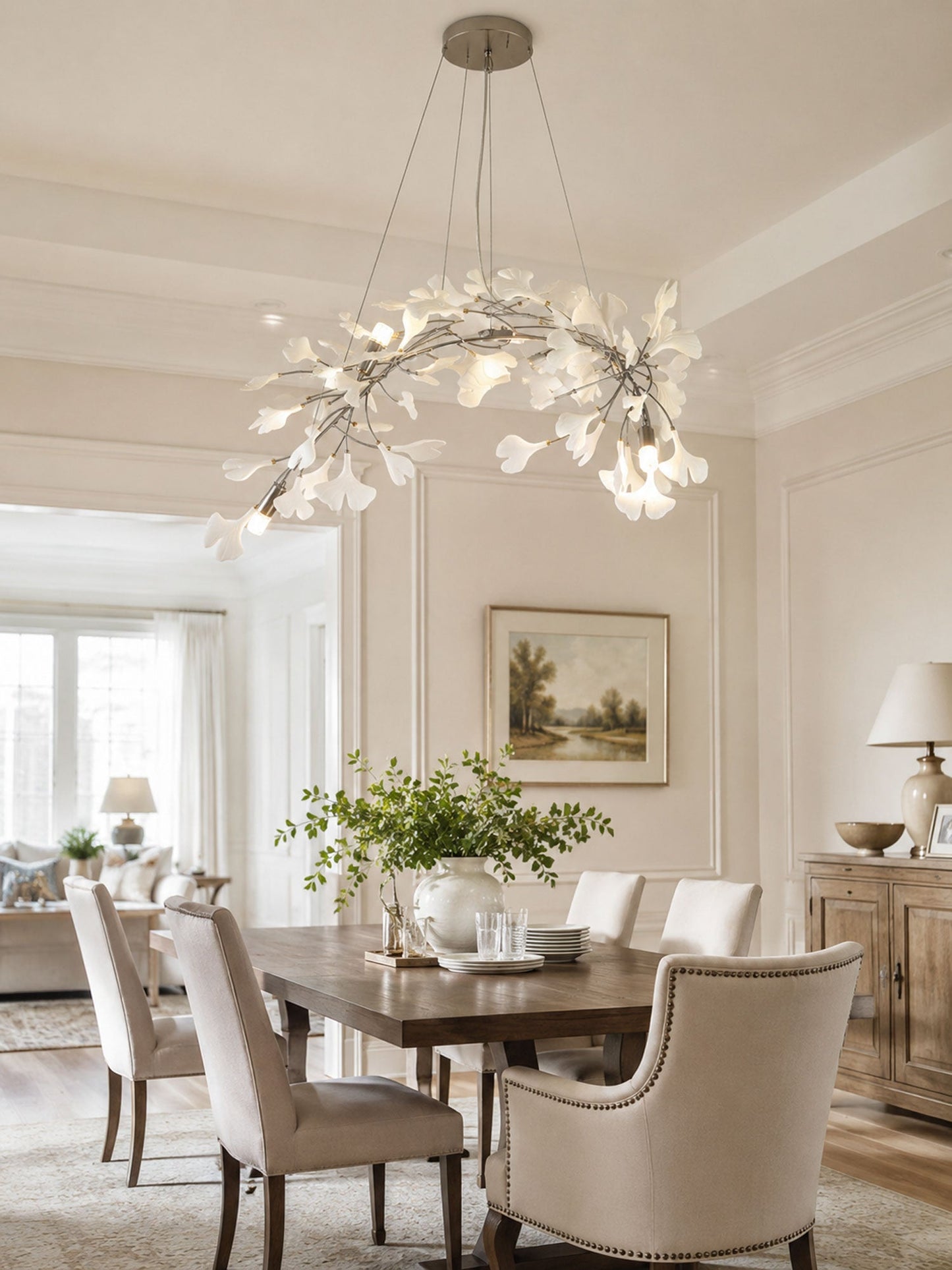 Gingko Bloom Chandelier - Elegant Design with Adjustable Brightness