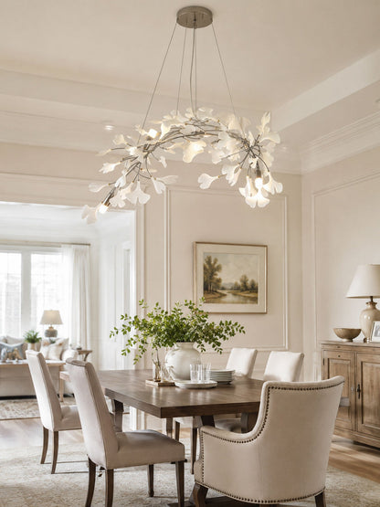 Gingko Bloom Chandelier - Elegant Design with Adjustable Brightness