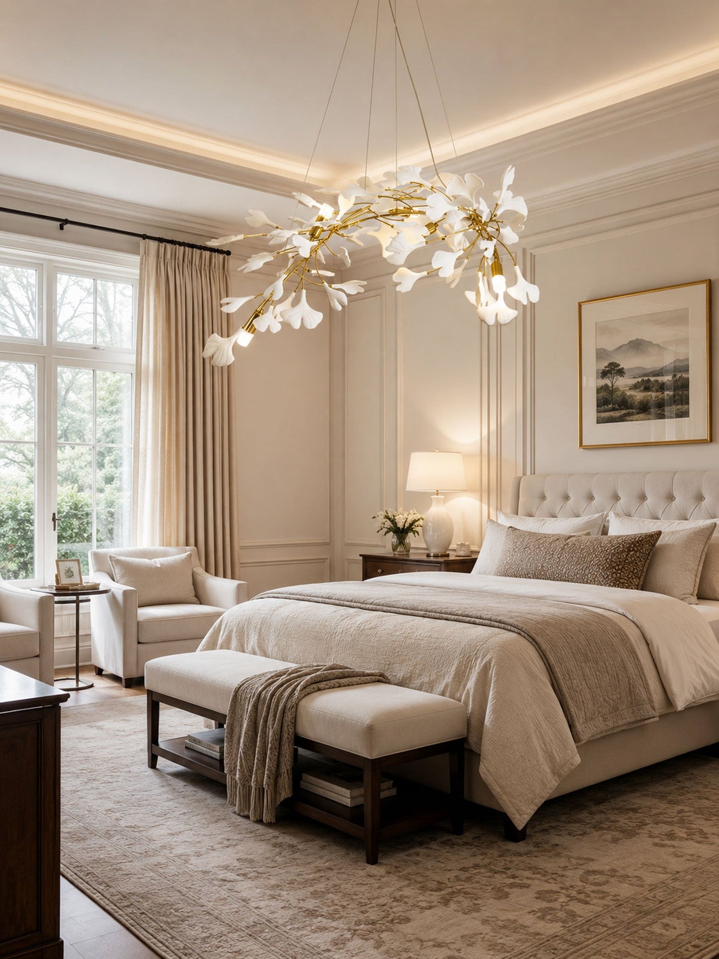 Gingko Bloom Chandelier - Elegant Design with Adjustable Brightness