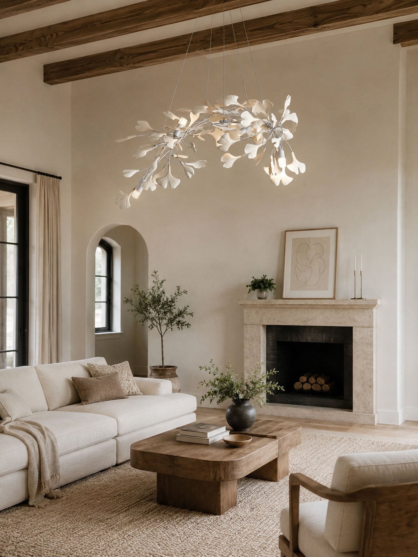 Gingko Bloom Chandelier - Elegant Design with Adjustable Brightness