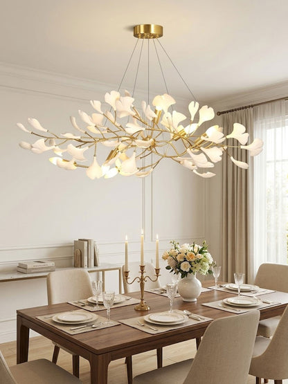 Gingko Bough Chandelier - Elegant Design with Adjustable Brightness