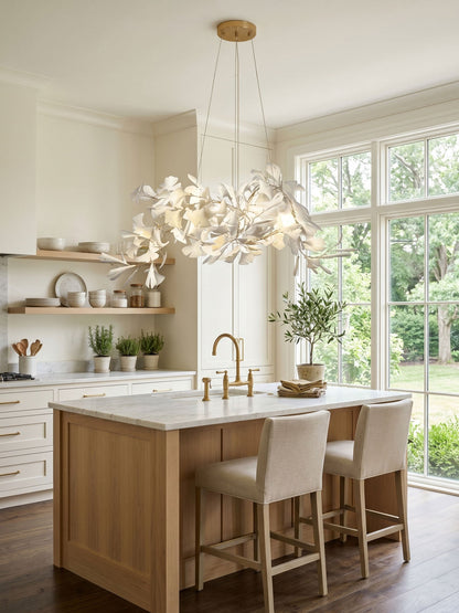 Gingko Bouquet Chandelier - Elegant Design with Adjustable Brightness