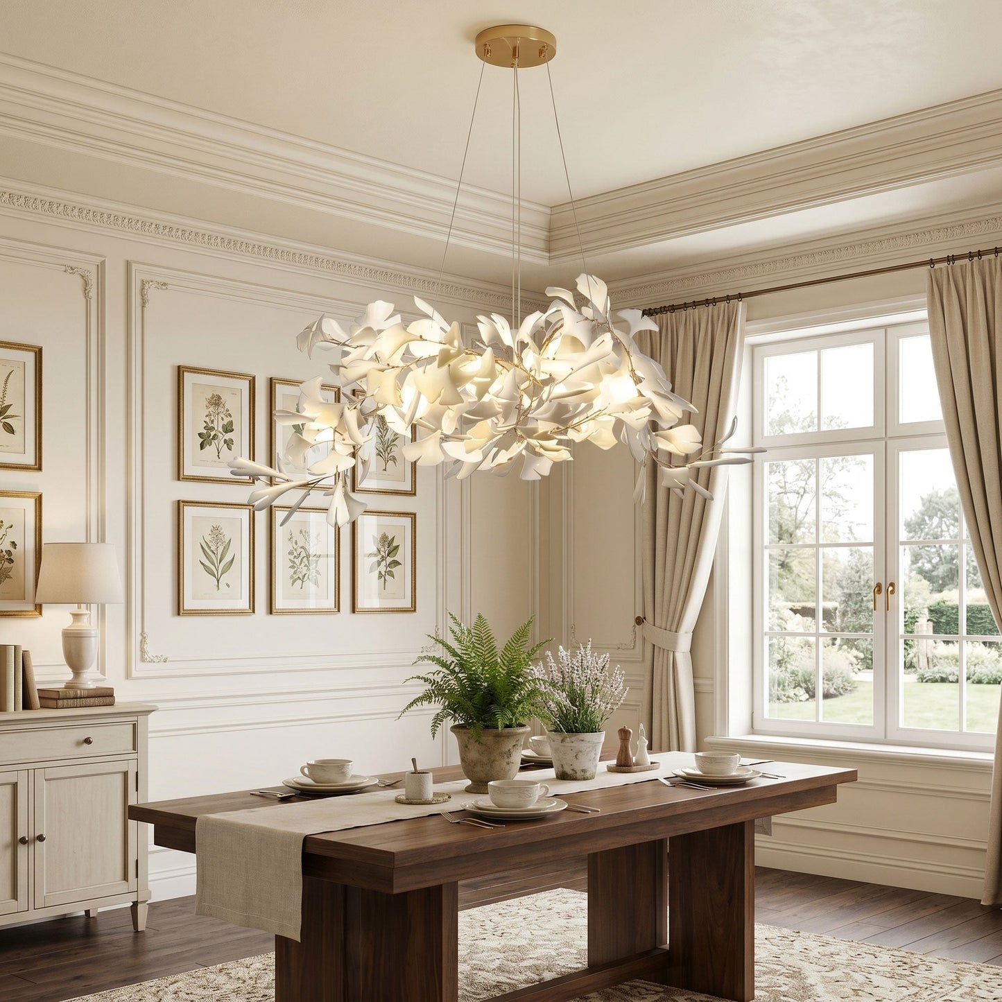 Gingko Bouquet Chandelier - Elegant Design with Adjustable Brightness