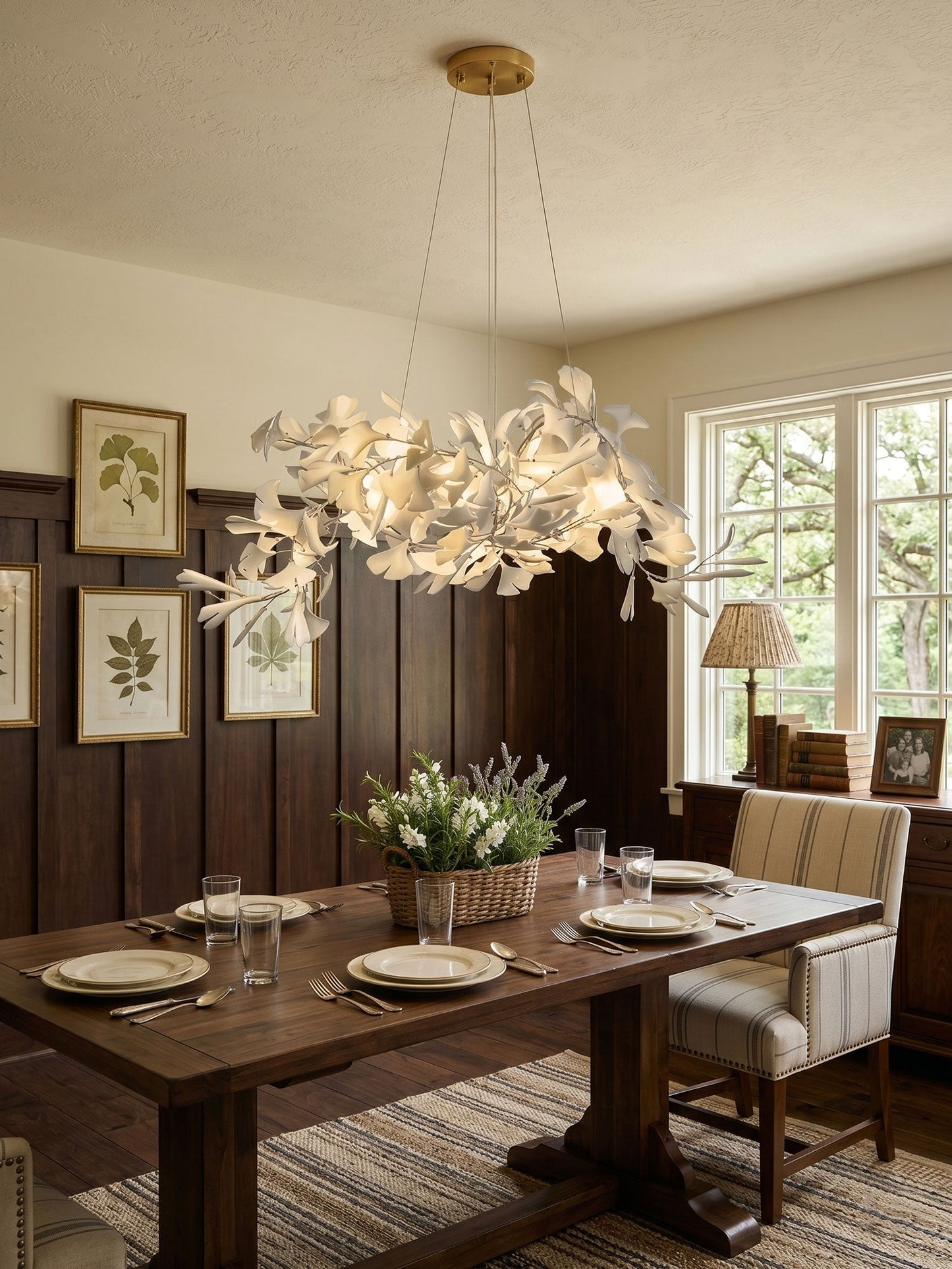 Gingko Bouquet Chandelier - Elegant Design with Adjustable Brightness