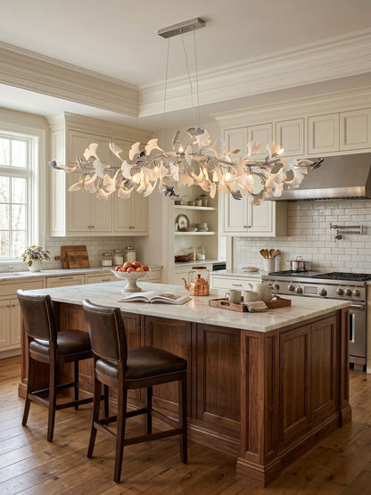Gingko Cascade Chandelier - Modern LED Lighting with Adjustable Bright