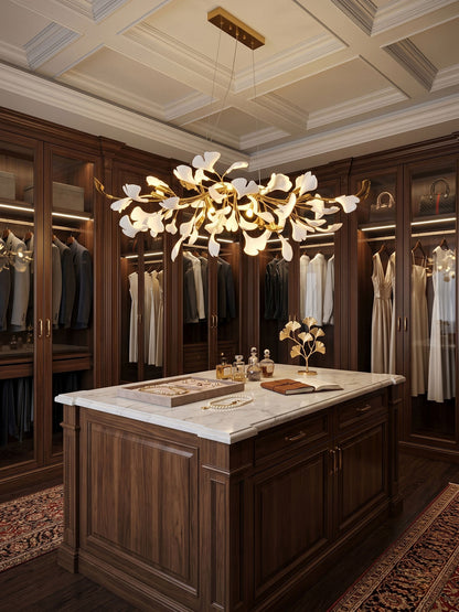Gingko Cascade Chandelier - Modern LED Lighting with Adjustable Bright