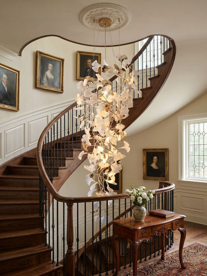Gingko Cascade Leaf Chandelier - Elegant Modern Design with Adjustable