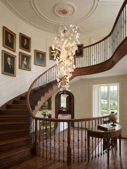 Gingko Cascade Leaf Chandelier - Elegant Modern Design with Adjustable