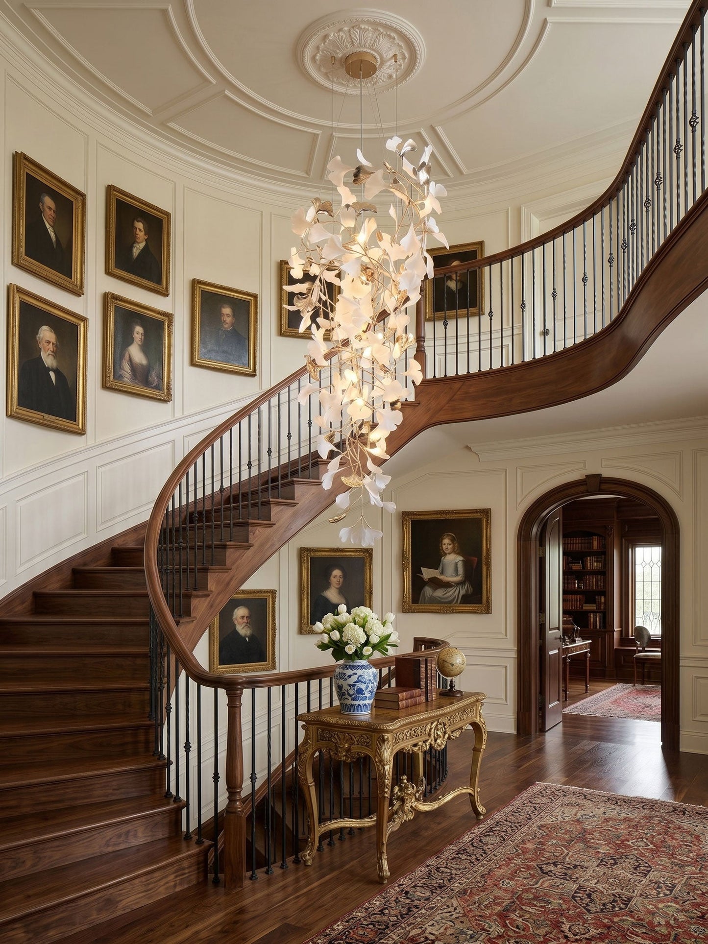 Gingko Cascade Leaf Chandelier - Elegant Modern Design with Adjustable