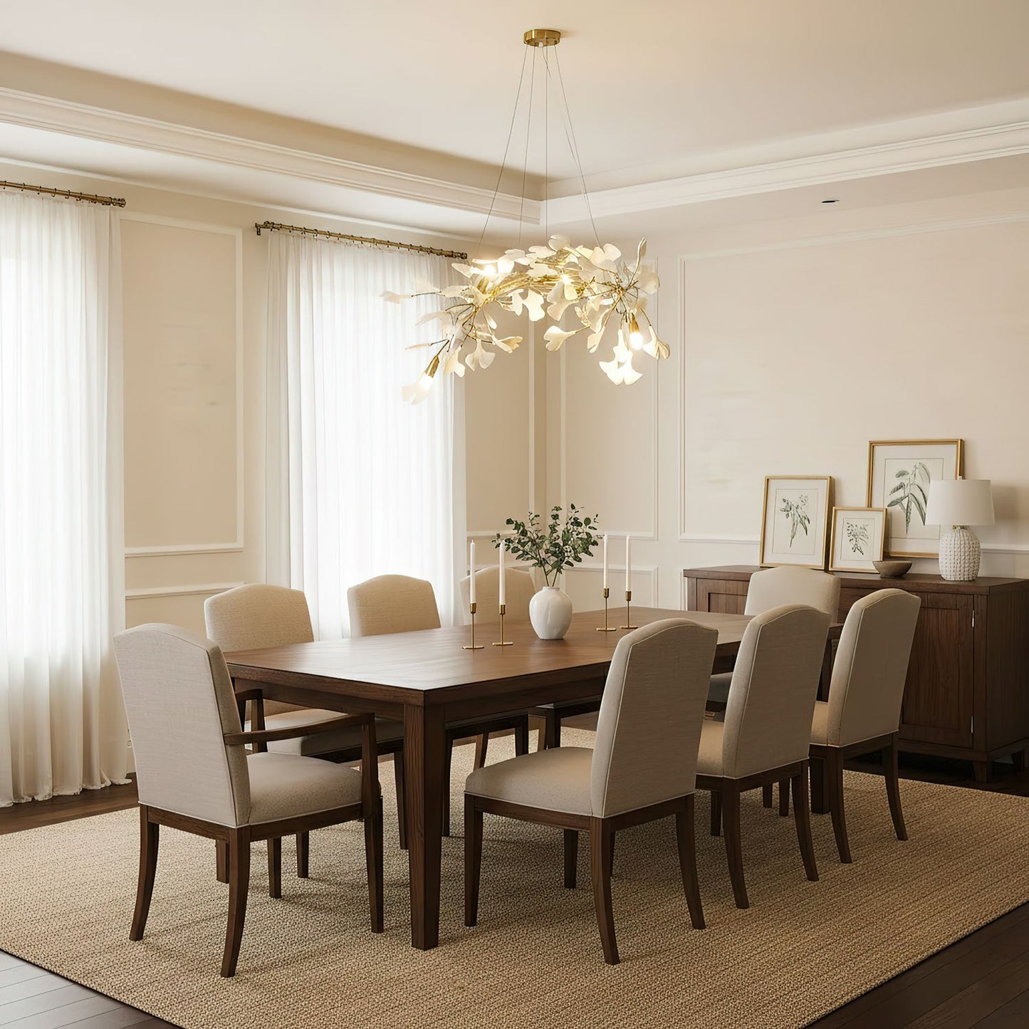 Gingko Bloom Chandelier - Elegant Design with Adjustable Brightness
