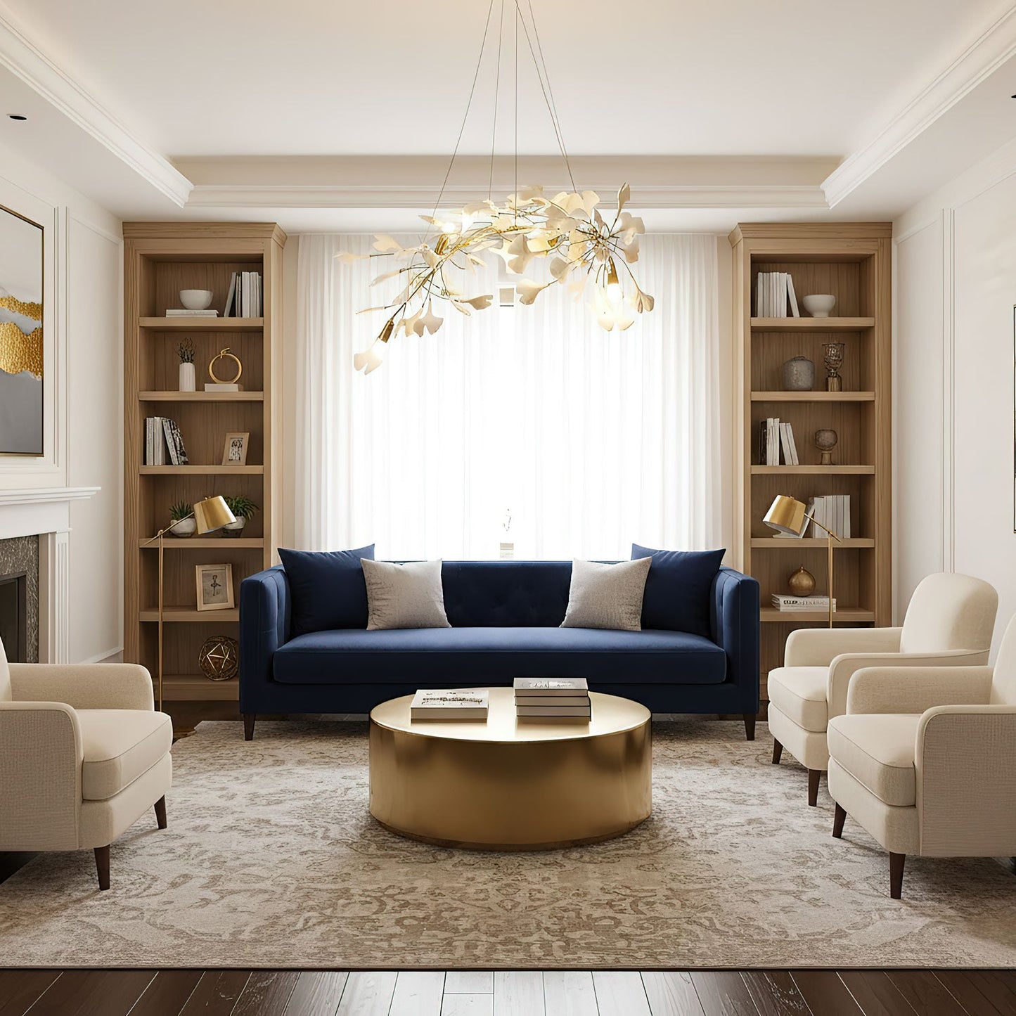 Gingko Bloom Chandelier - Elegant Design with Adjustable Brightness