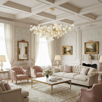 Horizon Bloom Ginkgo Chandelier - Elegant Design & Adjustable Height