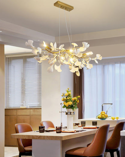 Gingko Cascade Chandelier - Modern LED Lighting with Adjustable Bright