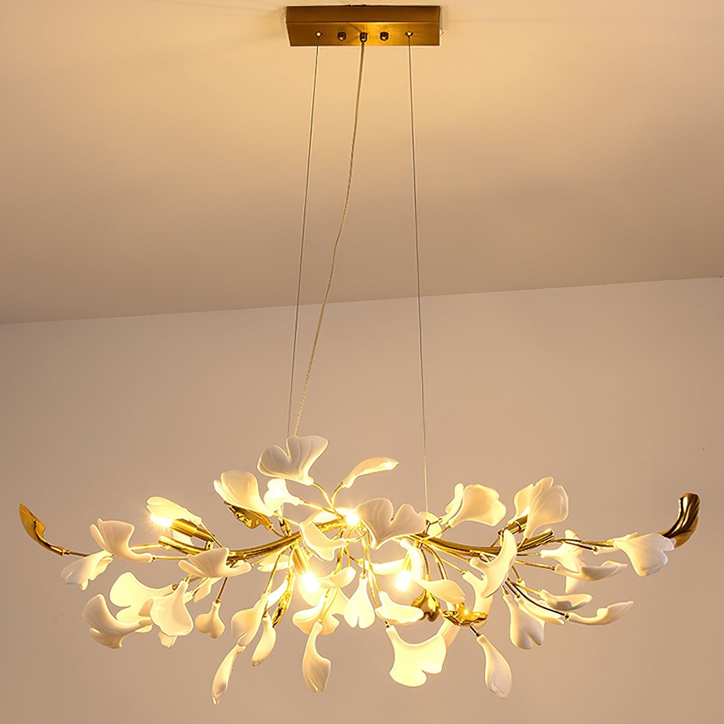 Gingko Cascade Chandelier - Modern LED Lighting with Adjustable Bright