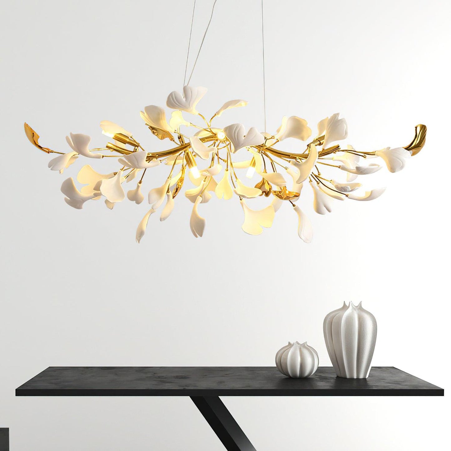 Gingko Cascade Chandelier - Modern LED Lighting with Adjustable Bright