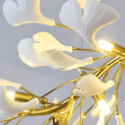 Gingko Cascade Chandelier - Modern LED Lighting with Adjustable Bright