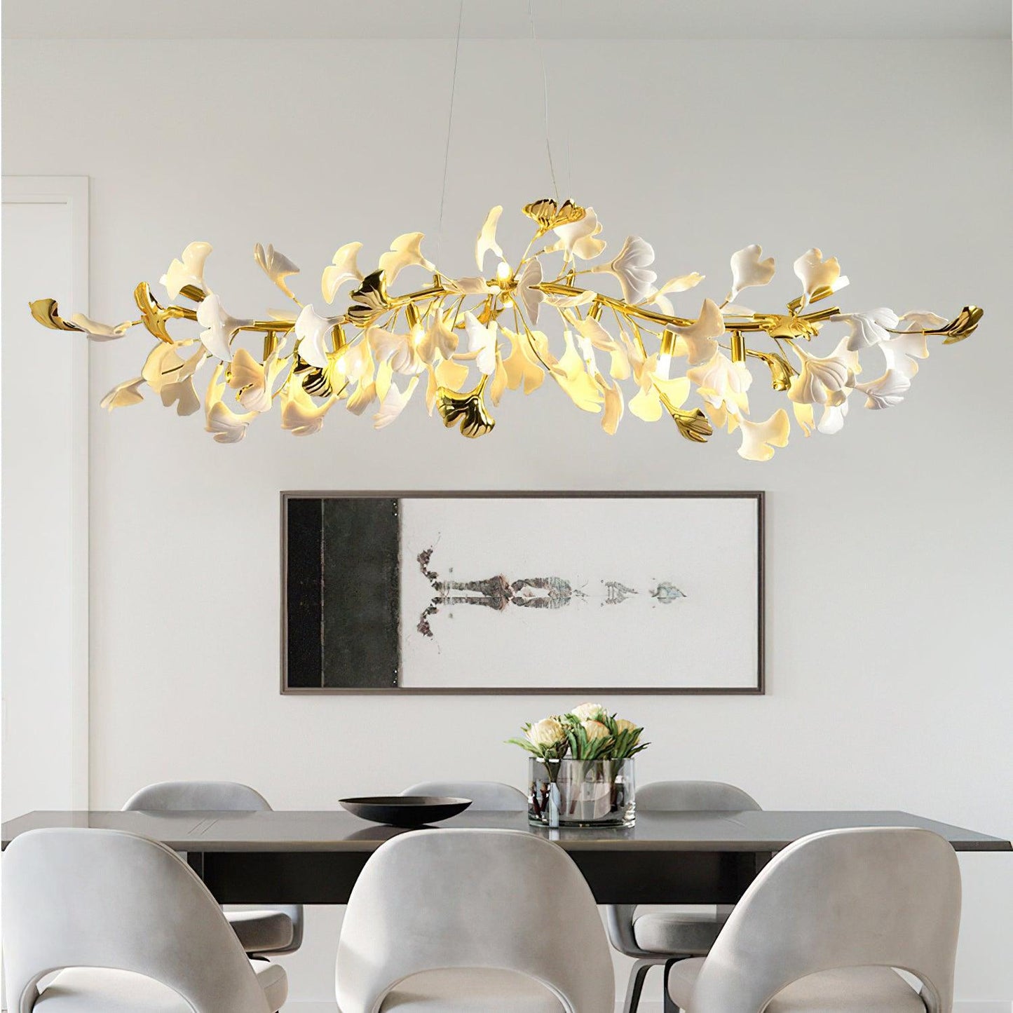 Gingko Cascade Chandelier - Modern LED Lighting with Adjustable Bright