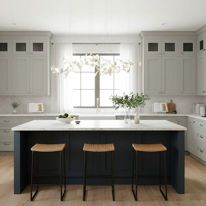 Elegant Porcelain Ginkgo Chandelier - Handcrafted, Energy Efficient Li