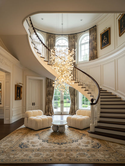 Gingko Vortex Modern Chandelier - Adjustable LED Lighting & Unique Des