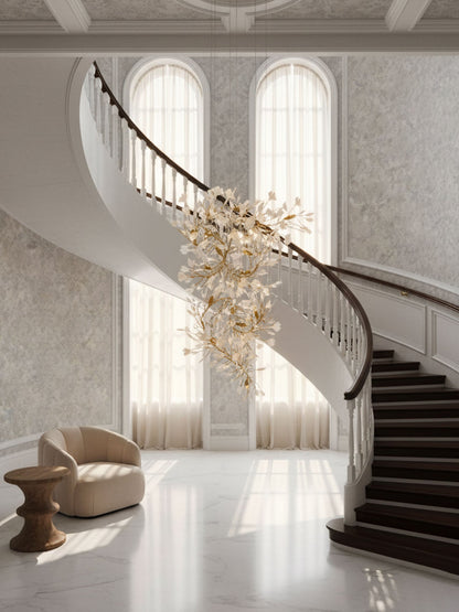 Gingko Vortex Modern Chandelier - Adjustable LED Lighting & Unique Des