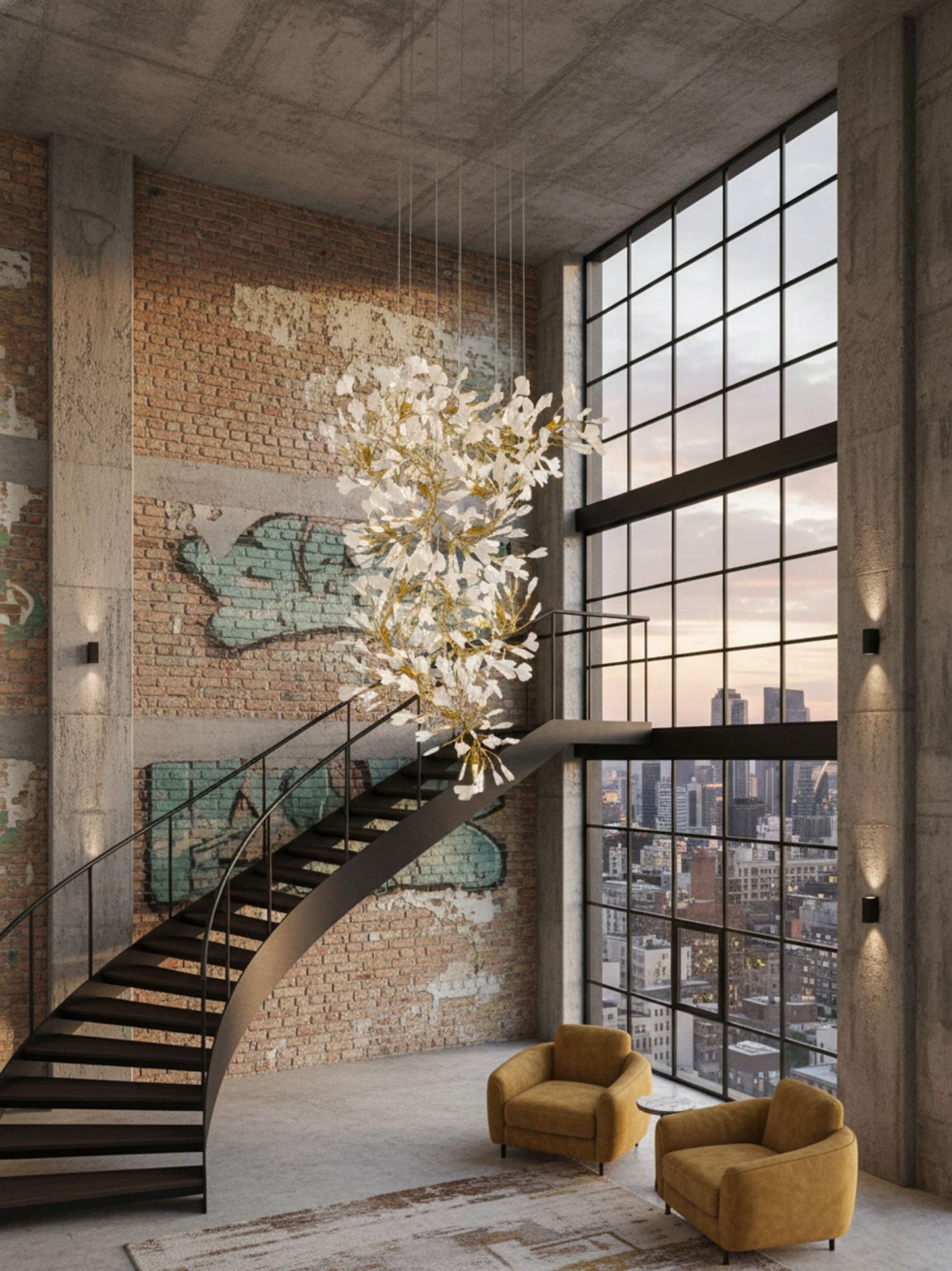 Gingko Vortex Modern Chandelier - Adjustable LED Lighting & Unique Des