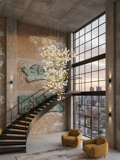 Gingko Vortex Modern Chandelier - Adjustable LED Lighting & Unique Des