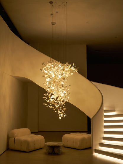 Gingko Vortex Modern Chandelier - Adjustable LED Lighting & Unique Des