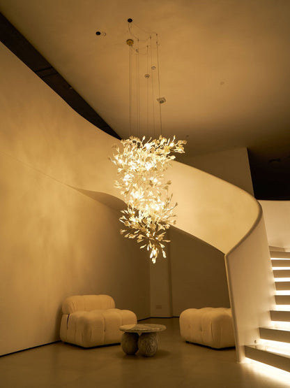 Gingko Vortex Modern Chandelier - Adjustable LED Lighting & Unique Des
