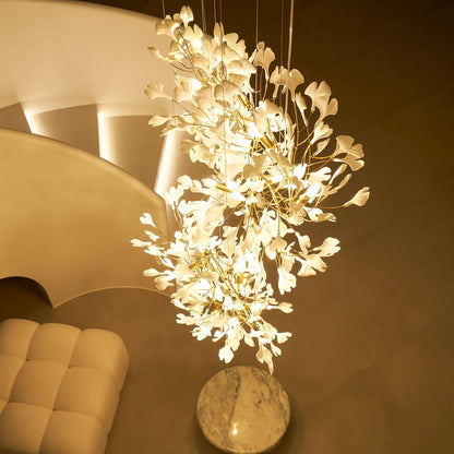 Gingko Vortex Modern Chandelier - Adjustable LED Lighting & Unique Des